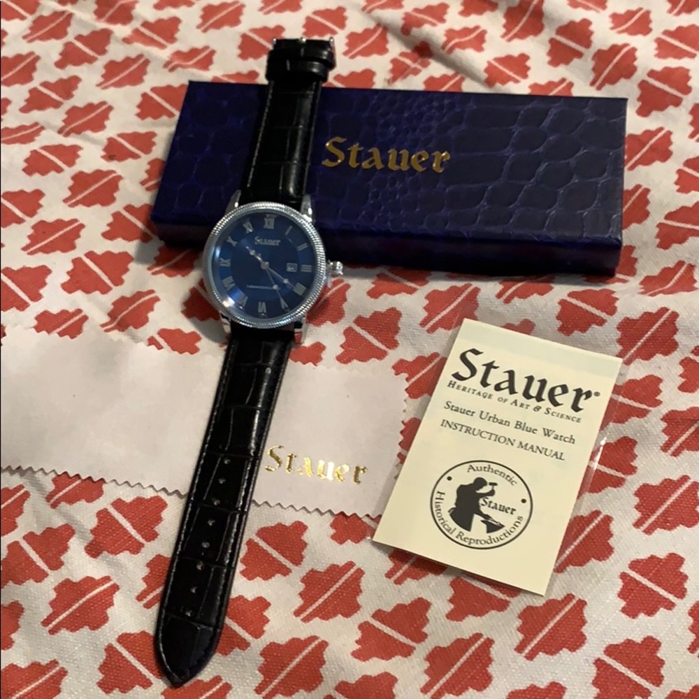Stauer watch. Men’s NWOT. Blue Watch